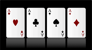olika pokerspel på nätet - fyra ess