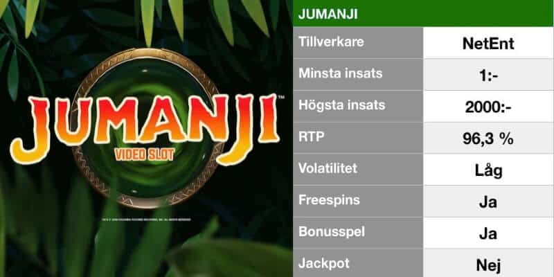 populära slotsspel - jumanji info