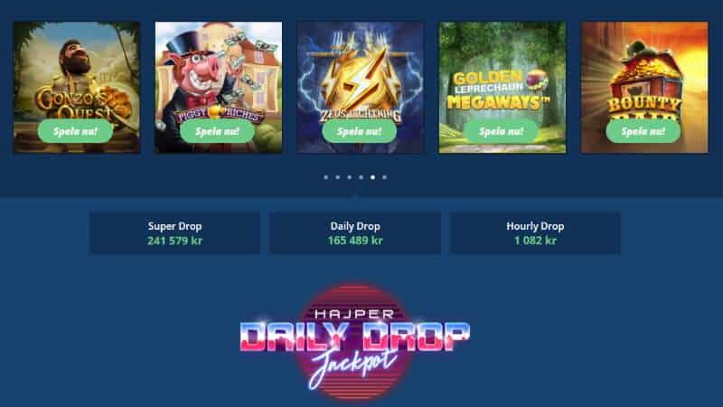 hajper casino dagliga jackpottar