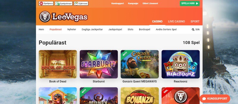 leovegas spelutbud