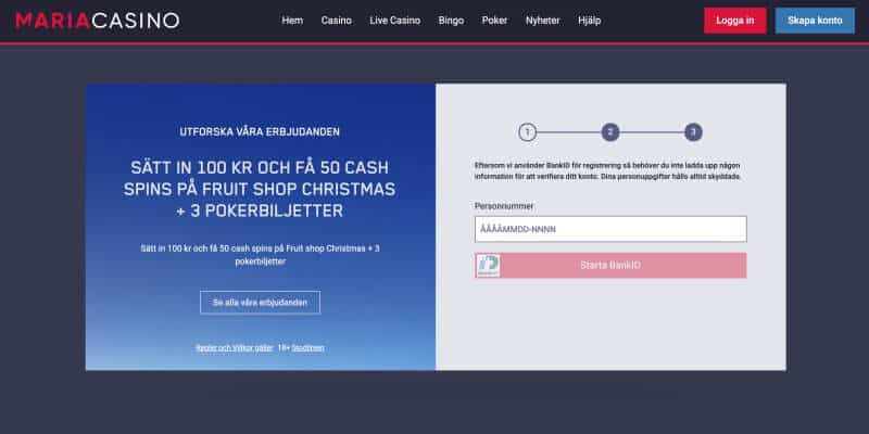 maria casino registrering