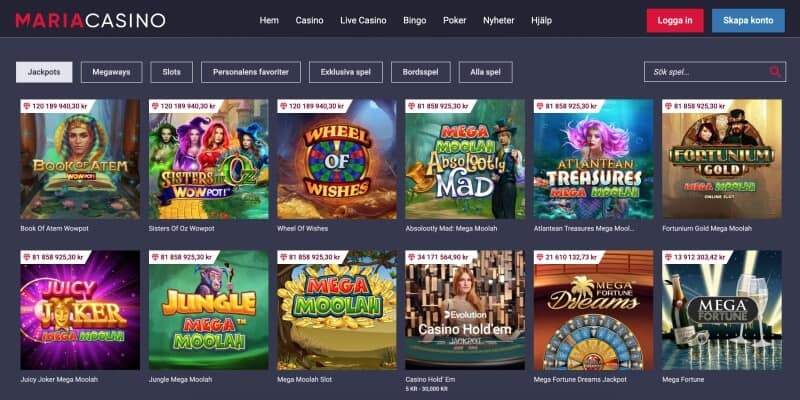 maria casino spelutbud slots