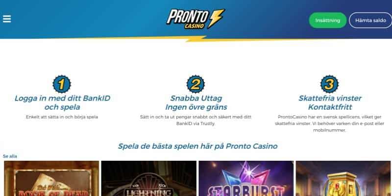 pronto-casino-registrering